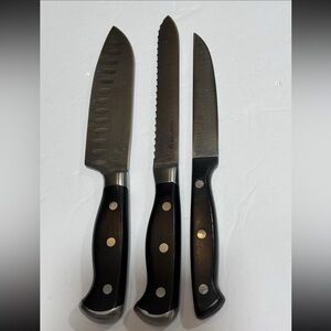 Sabatier EST. 1810 Chefs  Black Handle Stainless Blades X3